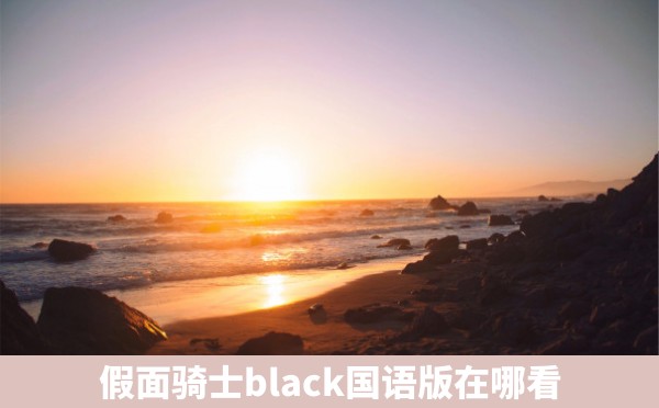 假面骑士black国语版在哪看