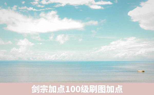 剑宗加点100级刷图加点