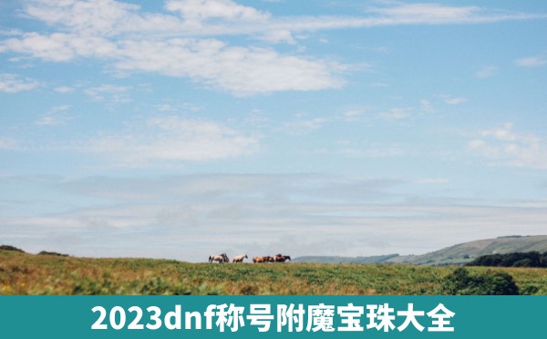 2023dnf称号附魔宝珠大全