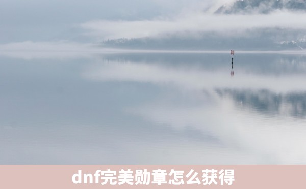 dnf完美勋章怎么获得