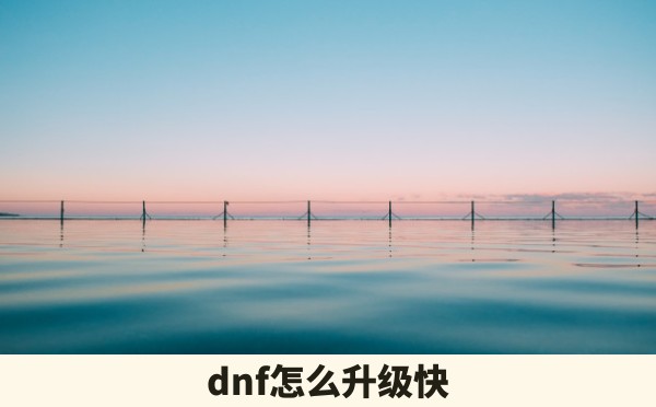 dnf怎么升级快