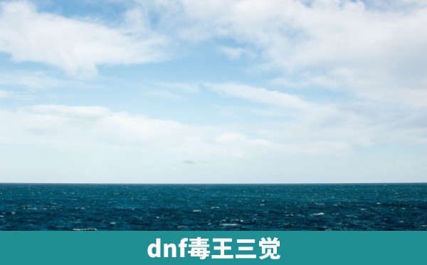 dnf毒王三觉