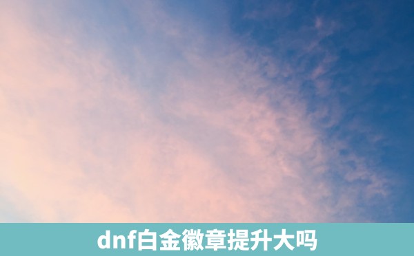 dnf白金徽章提升大吗