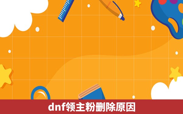 dnf领主粉删除原因