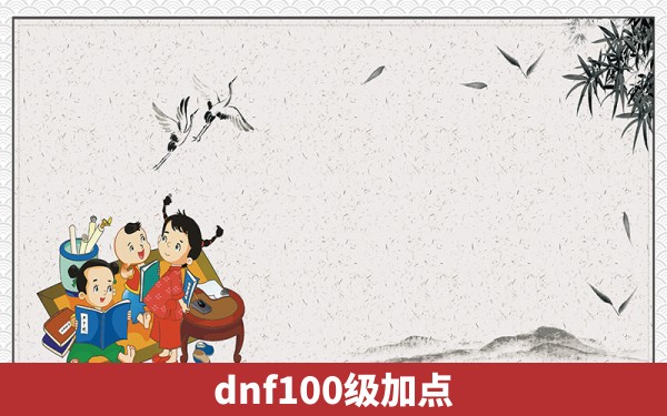 dnf100级加点