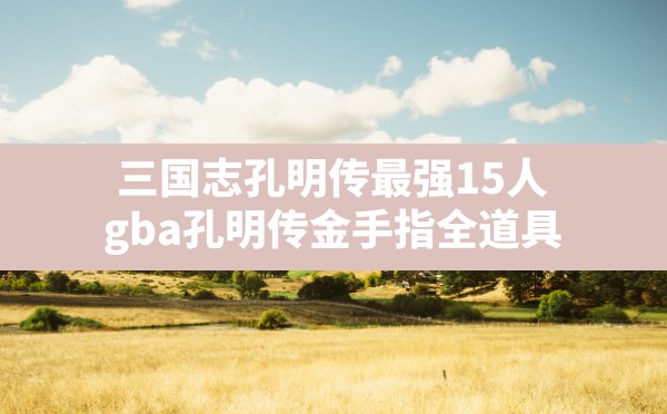 三国志孔明传最强15人,gba孔明传金手指全道具 - 六五手游网