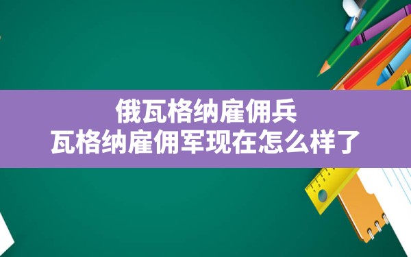 俄瓦格纳雇佣兵,瓦格纳雇佣军现在怎么样了 - 六五手游网