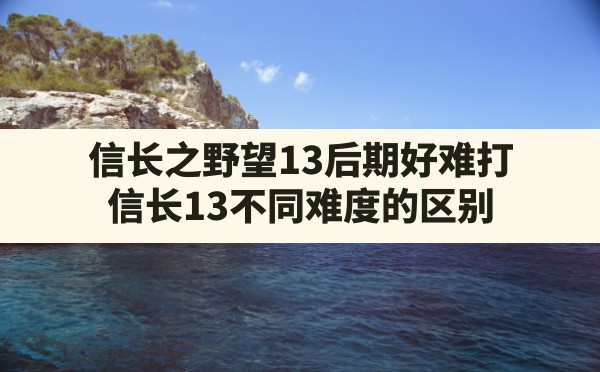 信长之野望13后期好难打,信长13不同难度的区别 - 六五手游网