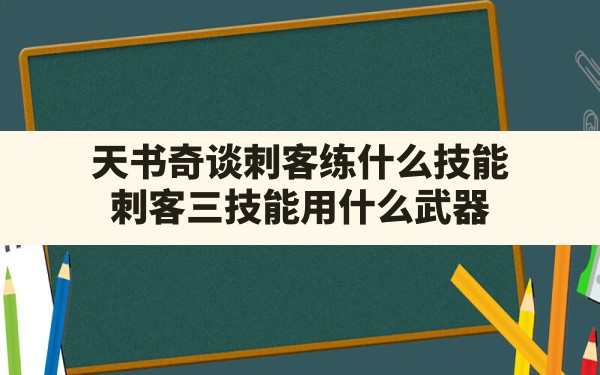 天书奇谈刺客练什么技能(刺客三技能用什么武器) - 六五手游网