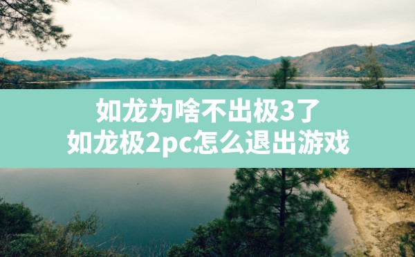 如龙为啥不出极3了,如龙极2pc怎么退出游戏 - 六五手游网