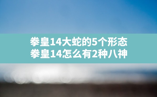 拳皇14大蛇的5个形态,拳皇14怎么有2种八神 - 六五手游网