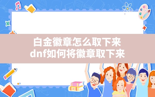 白金徽章怎么取下来,dnf如何将徽章取下来 - 六五手游网