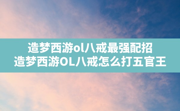 造梦西游ol八戒最强配招(造梦西游OL八戒怎么打五官王) - 六五手游网