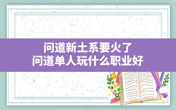 问道新土系要火了(问道单人玩什么职业好) - 六五手游网