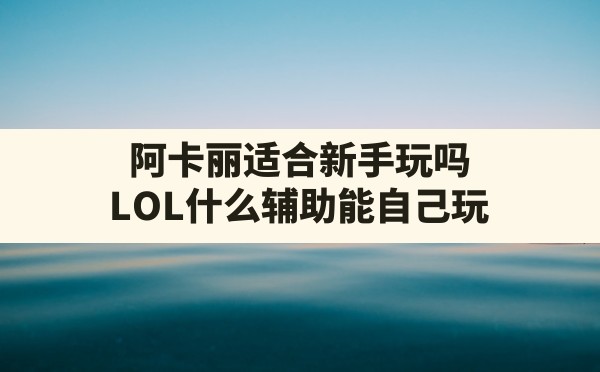 阿卡丽适合新手玩吗,LOL什么辅助能自己玩 - 六五手游网