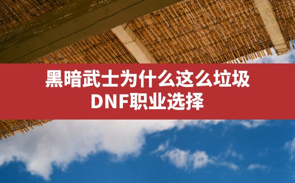 黑暗武士为什么这么垃圾,DNF职业选择 - 六五手游网