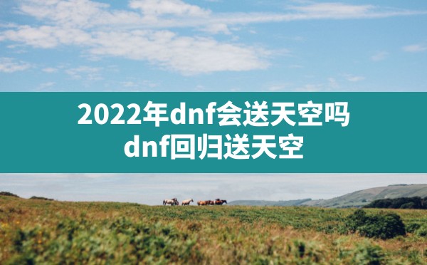 2022年dnf会送天空吗,dnf回归送天空 - 六五手游网