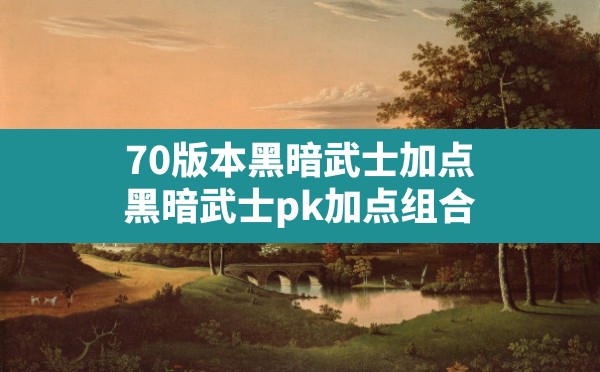 70版本黑暗武士加点(黑暗武士pk加点组合) - 六五手游网