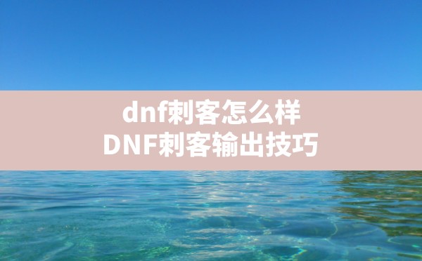 dnf刺客怎么样,DNF刺客输出技巧 - 六五手游网