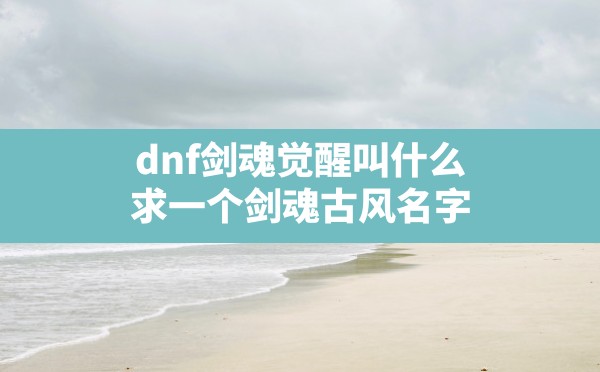 dnf剑魂觉醒叫什么,求一个剑魂古风名字 - 六五手游网