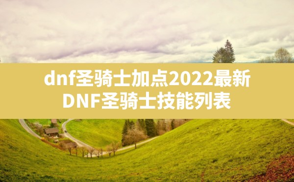 dnf圣骑士加点2022最新(DNF圣骑士技能列表) - 六五手游网