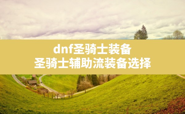 dnf圣骑士装备(圣骑士辅助流装备选择) - 六五手游网