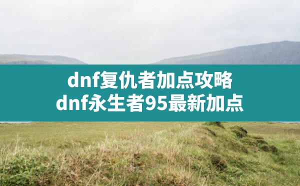 dnf复仇者加点攻略,dnf永生者95最新加点 - 六五手游网