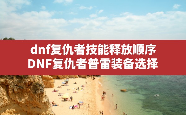 dnf复仇者技能释放顺序(DNF复仇者普雷装备选择) - 六五手游网