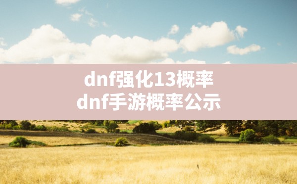 dnf强化13概率,dnf手游概率公示 - 六五手游网