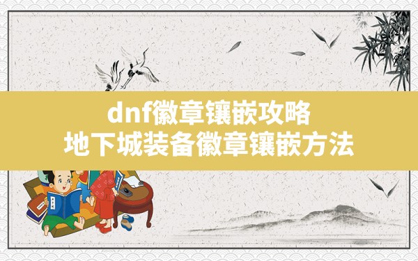 dnf徽章镶嵌攻略(地下城装备徽章镶嵌方法) - 六五手游网