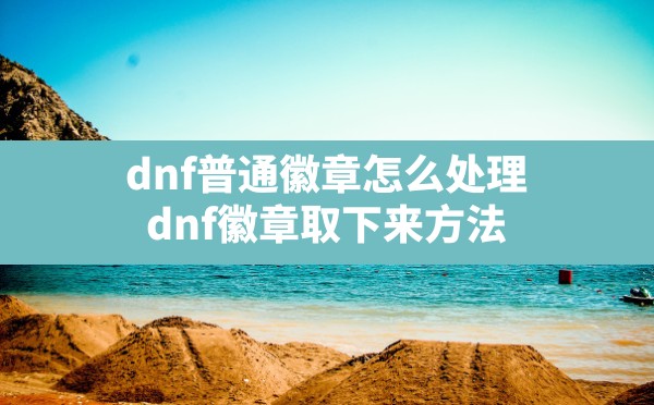 dnf普通徽章怎么处理,dnf徽章取下来方法 - 六五手游网