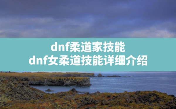 dnf柔道家技能,dnf女柔道技能详细介绍 - 六五手游网