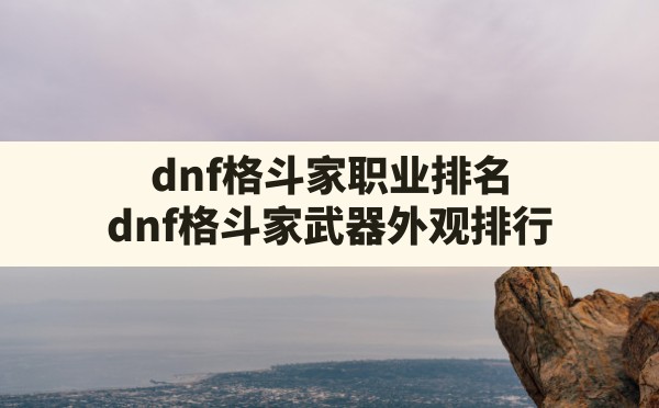 dnf格斗家职业排名,dnf格斗家武器外观排行 - 六五手游网