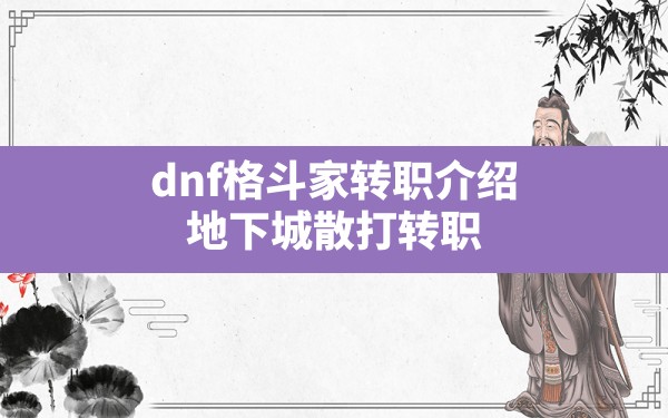 dnf格斗家转职介绍(地下城散打转职) - 六五手游网