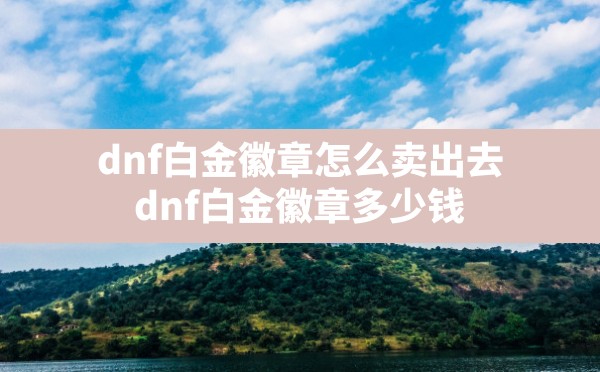 dnf白金徽章怎么卖出去,dnf白金徽章多少钱 - 六五手游网