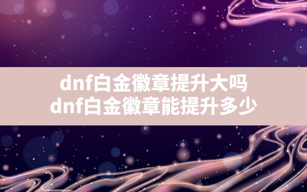 dnf白金徽章提升大吗,dnf白金徽章能提升多少 - 六五手游网