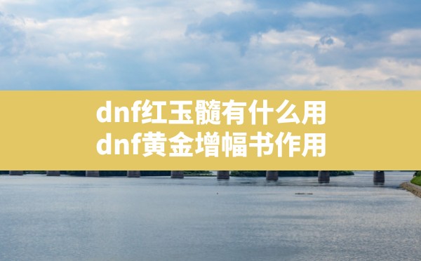 dnf红玉髓有什么用(dnf黄金增幅书作用) - 六五手游网