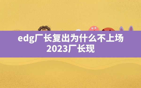 edg厂长复出为什么不上场(2023厂长现在在edg做什么) - 六五手游网