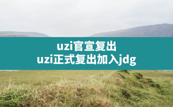 uzi官宣复出,uzi正式复出加入jdg - 六五手游网