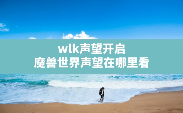 wlk声望开启(魔兽世界声望在哪里看) - 六五手游网