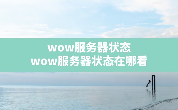 wow服务器状态,wow服务器状态在哪看 - 六五手游网