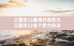 三国志12最难开局势力,三国志12各个势力技法