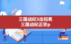 三国战纪3出招表,三国战纪正宗plus人物出招表