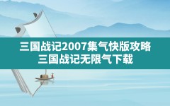 三国战记2007集气快版攻略,三国战记无限气下载