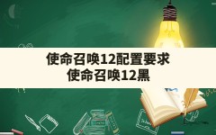 使命召唤12配置要求,使命召唤12黑色行动3配置要求