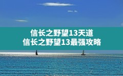 信长之野望13天道,信长之野望13最强攻略