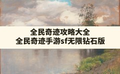 全民奇迹攻略大全(全民奇迹手游sf无限钻石版)