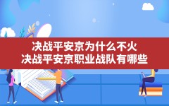 决战平安京为什么不火,决战平安京职业战队有哪些