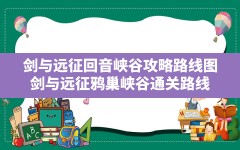 剑与远征回音峡谷攻略路线图,剑与远征鸦巢峡谷通关路线