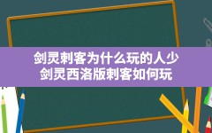 剑灵刺客为什么玩的人少,剑灵西洛版刺客如何玩